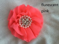 DIY LARGE Parisian Chiffon Flower with Pearl & Rhinestone Embellishment