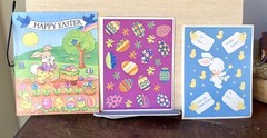 Mixed Lot of 3 Vintage Easter Sticker Sheets Hallmark & AGC Glitter Eggs Chicks