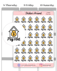 Pay Rent Icon Planner Sticker, Rent Sticker, Calendar & Journal Sticker