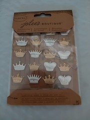 Crafts Stickers Jolee’s Crowns Gold Silver Gems Repeats