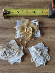 Fabric White Neutral Lace Trim Doily Slow Stitch Junk Journal 20pcs Hand cut