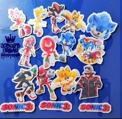 16pcs Sonic The Hedgehog Stickers Glossy Stickers