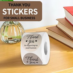 Heartfelt Gratitude: 500 Pcs 2-Inch Matte Thank You Round Stickers for Packaging