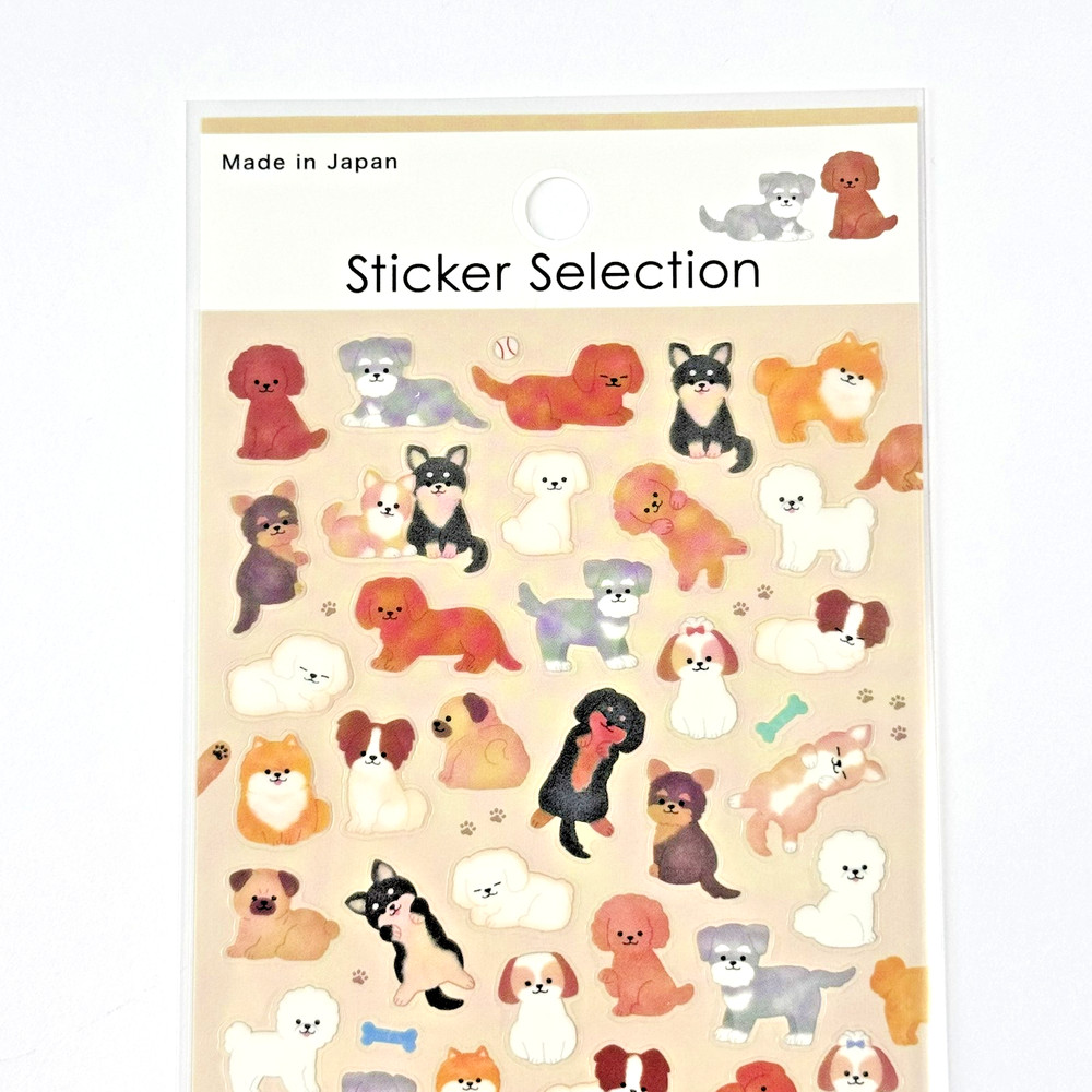 Dog Sticker Sheet Japanese Kawaii Puppies Shiba Poodle Planner Deco