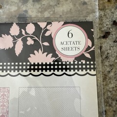 NEW Making Memories Sabrina Acetate Sheets 8×8 multipack, Pink, Black Set of 6