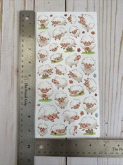 Stickers Fluffy Wooly Sheep Easter Jumping Napping Smile Glossy Finish Paper New