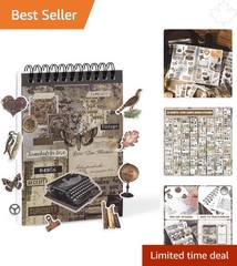 595PCS Vintage Washi Stickers for Journaling – Elegant Dark Academia Aesthetic