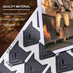 120Pcs Black Photo Picture Mounting Corners,Acid Free Photo Corner Self Adhesive