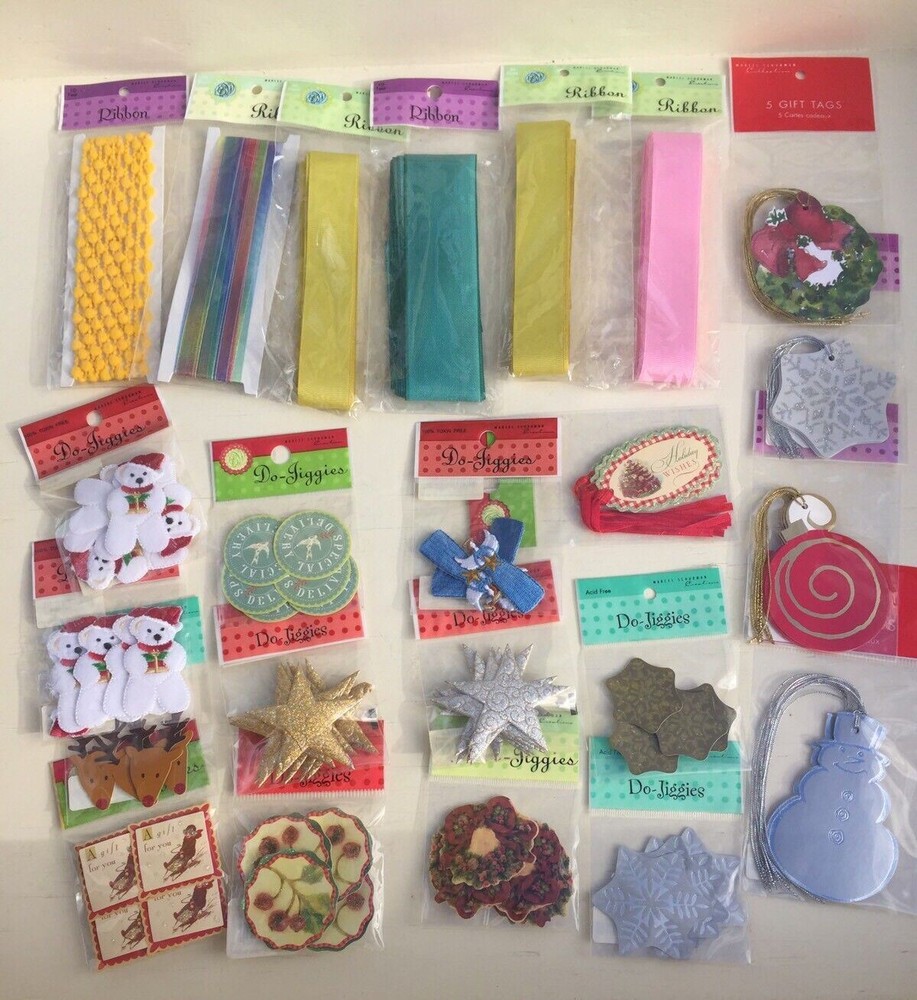 Asst. Lot 23 Marcel Schurman Papyrus Scrapbook Do-jiggies stickers Ribbon Tags