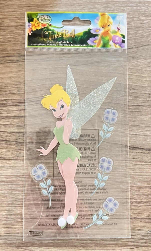 *New* Disney Tinker Bell Glitter Wings Flowers 3D Sticker Collage Scrapbook
