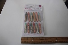 American Craft Whittles Screenprinted Phrase Clothespins 12PK Scrapbooking Craft