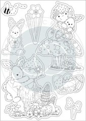 New Craft Consortium Rubber Stamp LET SPRING BEGIN BUNNY SET Easter free USA shp