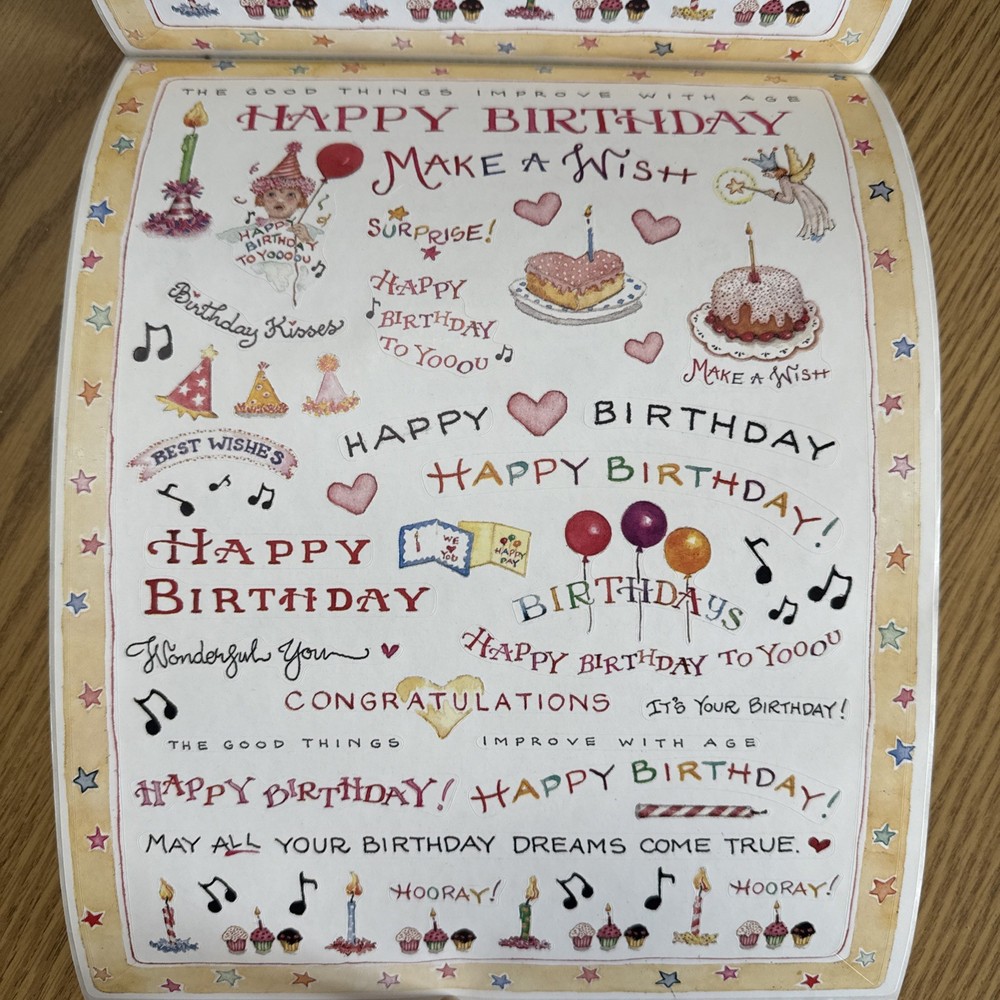 Susan Branch Happy Birthday OVERSIZE 11″ x 8.75″ Sticker ROLL – RHTF Stickers