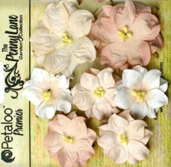 Mini Wild Rose ANTIQUE MAUVE – 7 Paper Flowers 3-4cmAcross Penny Lane Petaloo XA