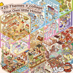 20 Sets DIY 3D Sticker Scene Collection Book for Kids Adults Cute Make Your Own