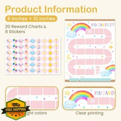 HJLLOQR Rainbow Theme Behavior Chart 432 Stickers