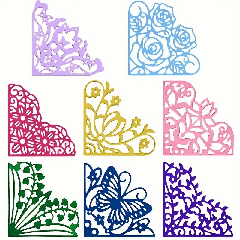 8pcs Photo Scrapbook Corner Pieces Designs Metal Cutting Dies Die Cut