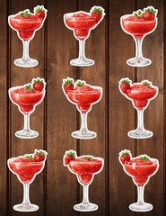 Frozen Strawberry Daquiri Die Cut Vinyl Stickers Scrapbooking Laptop Waterbottle
