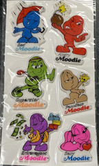 MOODIES PUFFY STICKER LOT OF 4 SHEETS 24 PIECES Gordy International NOS KENT TOY