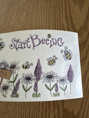 Vintage Jumbo Border Beehive Flower Sticker ROLL by Debra Jordan Bryan Stickers
