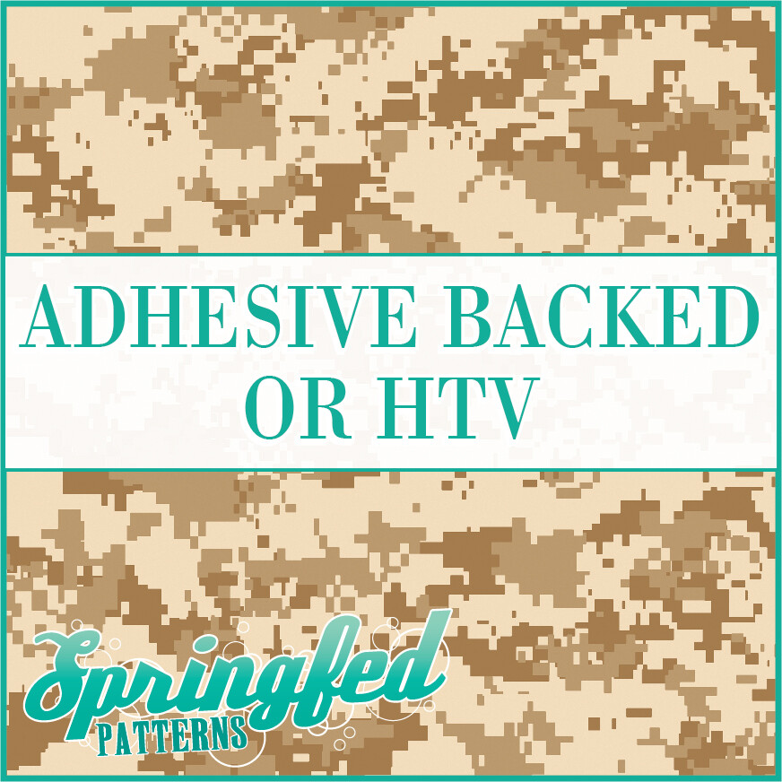 Digital CAMO in Brown Adhesive Vinyl or HTV Heat Transfer Desert Camo Print
