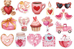 ❤️ LOVE STICKERS heart teddy bear truck letter balloon cupcake angel bird candy