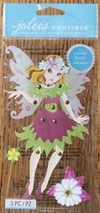 Jolees Poseable Fairy Garden Flower Movable Wings Hair 3D Scrapbook Sticker girl