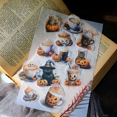50 pcs Halloween Translucent Vellum Matte Surface Paper Sticker Scrapbook
