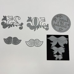 Memory Box Dies LOT of 6 25th 50th Celebration Happy Birthday Angel Wings Bows
