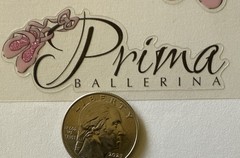 PRIMA BALLERINA Glitter Mylar Stickers(7pc)Paper Studio…Pointe Toes…Card Making…