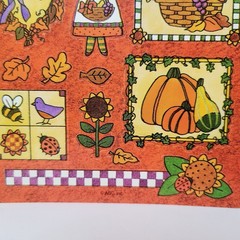 Vtg American Greetings Autumn Fall Pumpkins Leaves Country Gourds Sticker Sheet