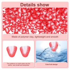 Polymer Clay Slices, 100g Strawberry Triangle Slice Fruit Art Slices, Red