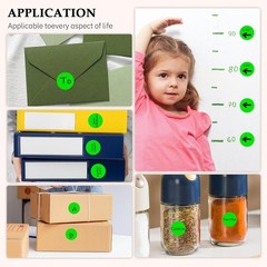 0.75 Inch Round Fluorescent Green Dot Stickers – 1050 Pack for Easy Organization