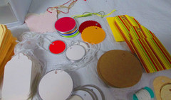 Mixed Scrapbooking Supplies Lot Craft Tags Labels Accents + Organizer NEW
