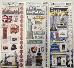 Lot of 14 Scrapbook Stickers Travel Retired NYC Road Trip Stickopotamus Sticko