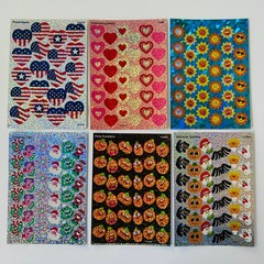 TREND Sparkle Stickers CHRISTMAS, 4th Of July HEARTS, SUNNY Summer, Halloween