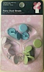 Imaginisce 18 Fairy Dust Glitter 1/2” Brads Pink Blue Green New