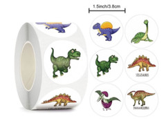 40 ANIMAL DINOSAUR KIDS CRAFT ENVELOPE LABELS STICKERS BIG 1.5″ ROUND