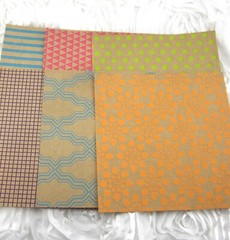 25 Sheet lot of 6×6 Kraft and Neon Acid Free Paper Stock