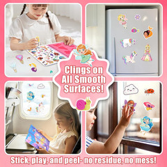 Jelly Sticker Book for Kids 2-4, Waterproof Reusable Sticker Book for Toddlers,