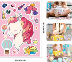 48 Sheets Make a Face Stickers for Kids – Animal Stickers with Unicorns and Dino