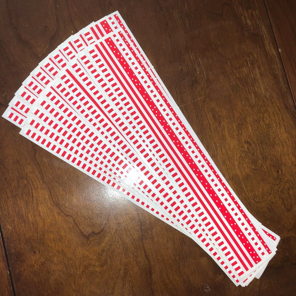 20 Mrs Grossmans Basic Red & White Border Stickers Lines Dots Dashes Frames