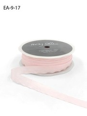 May Arts – 1/2 Inch Wrinkled Faux Silk Ribbon with Cut Edge, Pink, EA17