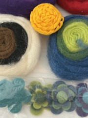 MixCraft Flower Embellishment Lot Paper Felt Fabric Crochet Appliques Scrapbook