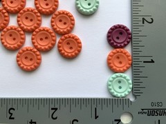 Stampin Up SYCAMORE STREET BUTTONS 35pcs 5/8in Pool Party Razzleberry Tangerine