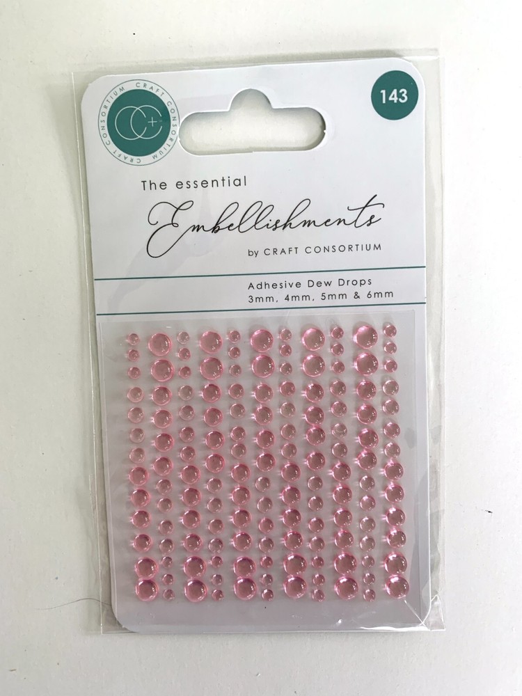 Craft Consortium ESSENTIAL EMBELLISHMENTS 143 Dew Drops PINK