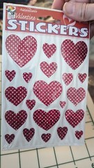 Vintage Stickers Hearts Valentine Sparkle Paper Magic Group New In Pack 1 Sheet