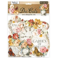 Stamperia GARDEN OF PROMISES – DIE CUTS – Flowers, Clock Face