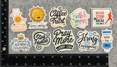 Lot of 10 Assorted Positive Affirmation Stickers Smile Happy Love Fitness