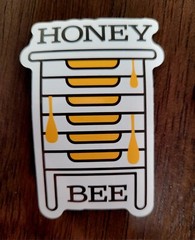 STICKERS x 5 Honey Bee Happy Apiculture Beehive Cartoon Large Sticker BEE1